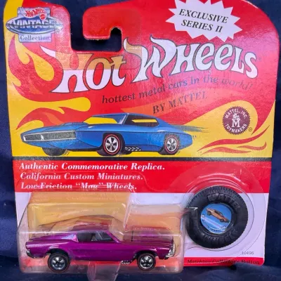 Hot Wheels Vintage Collection Series II Custom Mustang Purple w/ Collector Button Sealed 1993