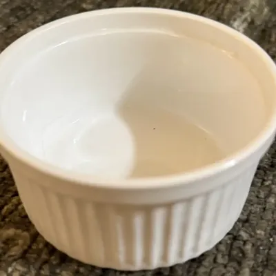 Pier 1 White Porcelain Ramekin Soufflé Baking Dish – 3½” Round Oven Safe