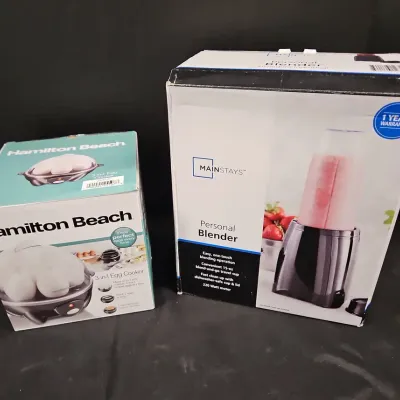 NEW! Hamilton Beach Egg Cooker AND MainStays Personal Blender
