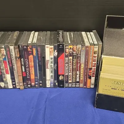 DVDs - 60 Disc Western Movie Collection, The Bourne Trilogy, Training Day, Shawshank Redemption