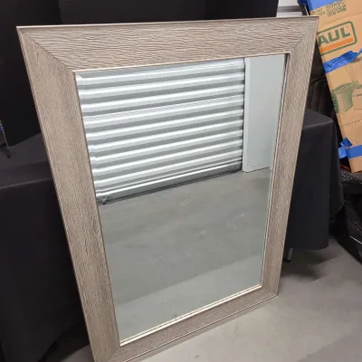 BrandtWorks Classic Taupe Grain Framed Mirror - Rectangular, 31x43