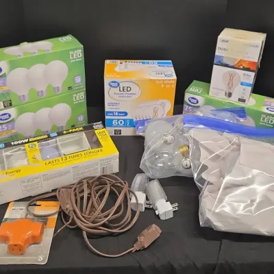 Light Bulbs - Various Sizes, Extension Cord, Night Lights