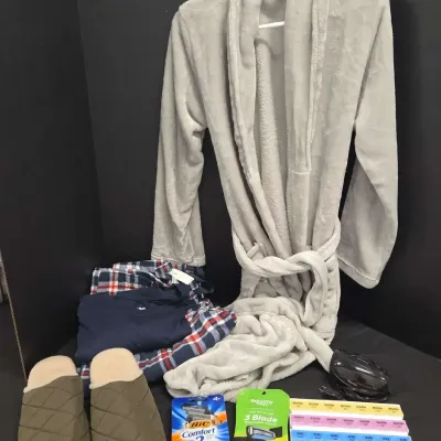 Rise & Shine - Alarm Clock, Cozy Robe, Pj's, Slippers, Razors, Goodfellow & Co, XL