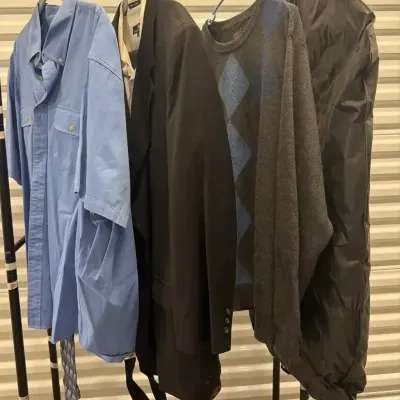 Men’s Formalwear - Paul Dione Shirt, Dockers Sweater, Joseph & Feiss Jacket, Wool Suspender Pants
