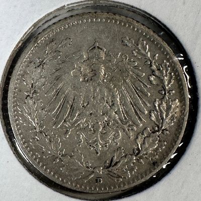 -*1915 German 1/2 Mark .900 Silver Coin