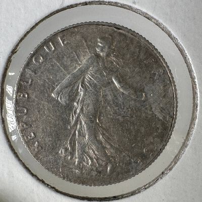 1919 France 50 Centimes .835 Silver Coin