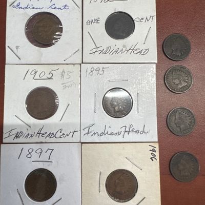 Collection of Six Indian Head Cents