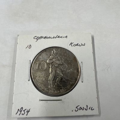 1954 Czechoslovakia 10 Korun Coin