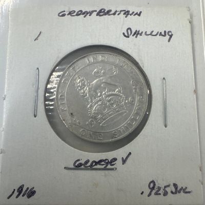 1916 Great Britain George V Silver 1 Shilling Coin