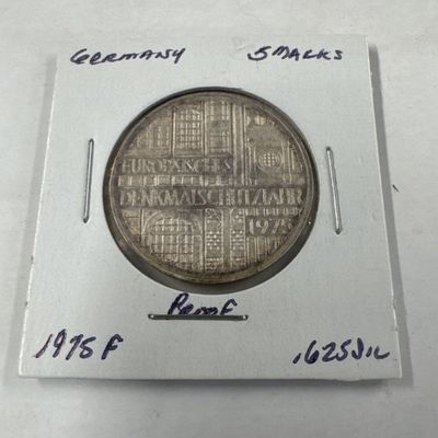 1975 German 5 Deutsche Mark Coin - European Monument Protection Year
