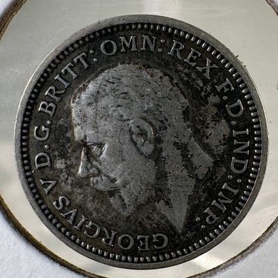 1934 Great Britain Three Pence .500 Silver Coin - George V