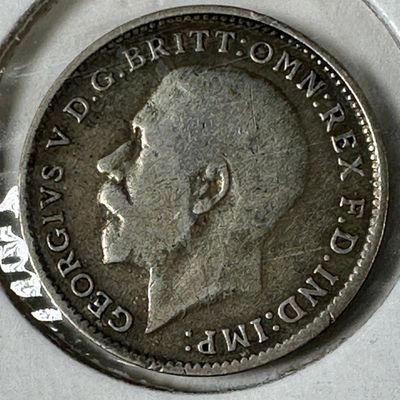 1922 Great Britain 3 Pence .500 Silver Coin - George V