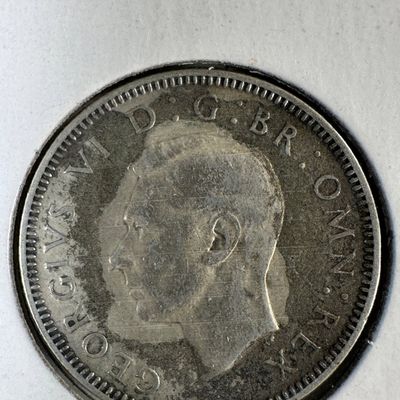 1939 Great Britain One Shilling .500 Silver Coin -  Scottish Arms - George VI