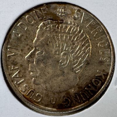 -*1965 Sweden 2 Kronor .400 Silver Coin - Gustaf VI Adolf
