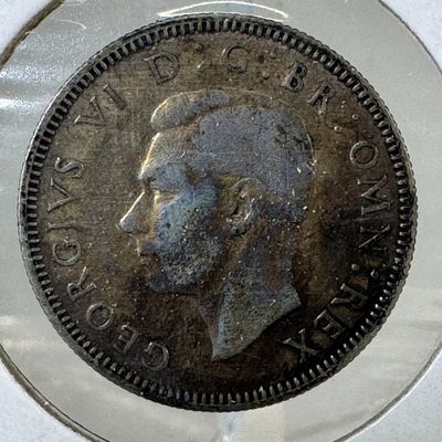-*1939 Great Britain One Shilling .500 Silver Coin