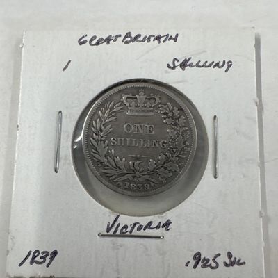 1839 Great Britain One Shilling Coin - Victoria