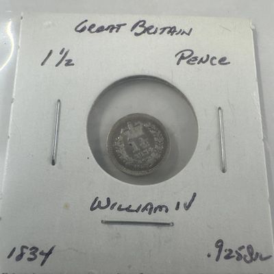 Great Britain 1 1/2 Pence Coin, William IV, 1834