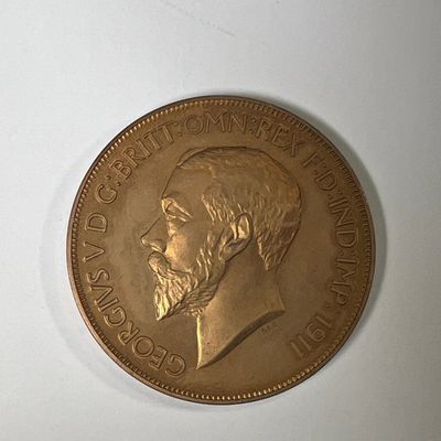 -*1911 United Kingdom George V Phantasy Pattern Piedfort Crown