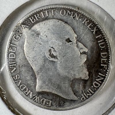 1910 Great Britain Six Pence .925 Silver Coin - Edward VII