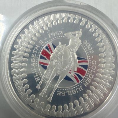 2002 Australia Elizabeth II Golden Jubilee 1 Dollar Silver Coin