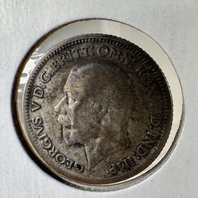 1929 Great Britain Six Pence .500 Silver Coin - George V
