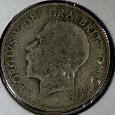 -*1922 British One Shilling .500 Silver Coin - George V