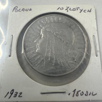 1932 Poland 10 Zlotych Coin