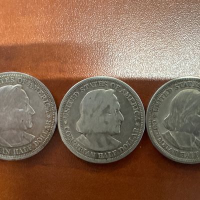 Three Columbian Exposition Half Dollar Coins