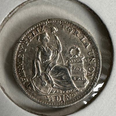 1907 Peru 1/2 Dinero .900 Silver Coin