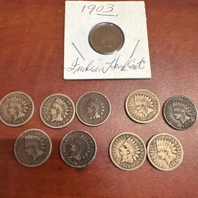 Collection of 10 Indian Head Pennies