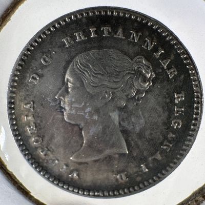 -*1876 British Two Pence .925 Silver Coin - Victoria