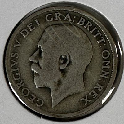 -*1921 United Kingdom One Shilling .500 Silver Coin - George V