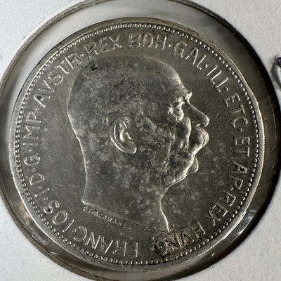 1912 Austria-Hungary 2 Corona .835 Silver Coin