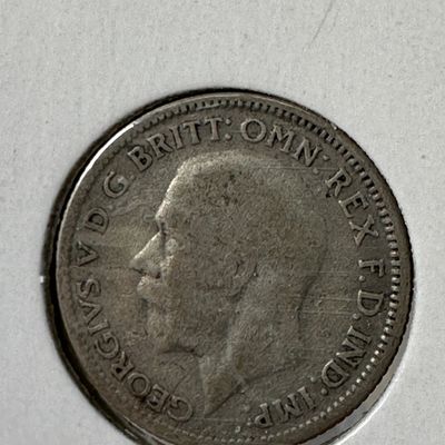 1929 Great Britain Six Pence .500 Silver Coin - George V