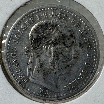 1870 Austro-Hungarian Empire 10 Krajczar .400 Silver Coin