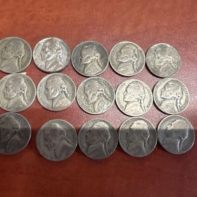 Collection of 15 Jefferson Nickels