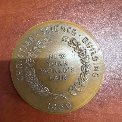 1939 New York World's Fair Christian Science Building Medal
