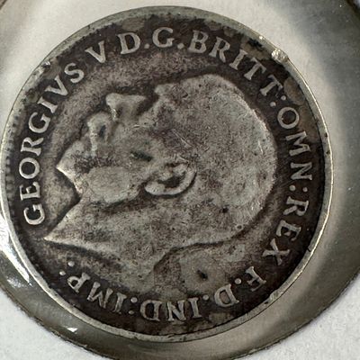 1917 Great Britain 3 Pence .925 Silver Coin - George V