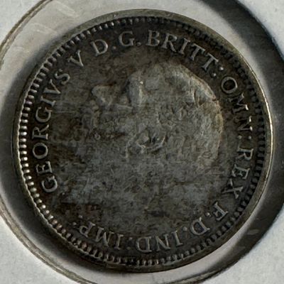 1935 British Threepence .500 Silver Coin - George V