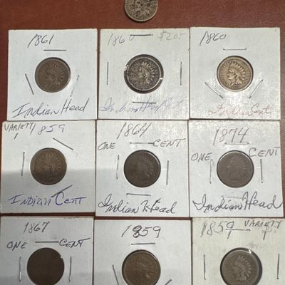Collection of 10 Indian Head Pennies