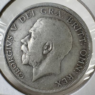 1917 Great Britain 1/2 Crown .925 Silver Coin - George V