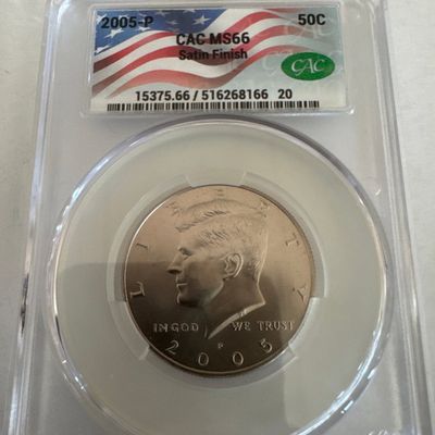 2005-P Kennedy Half Dollar CAC MS66 Satin Finish