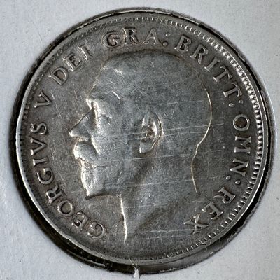 1914 Great Britain Six Pence .925 Silver Coin - George V