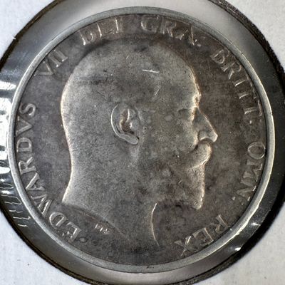 1910 Great Britain One Shilling .925 Silver Coin - Edward VII