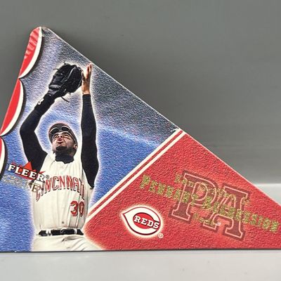 Sale Photo Thumbnail #115: 2001 Fleer Genuine Ken Griffey Jr. Pennant Aggresion Die Cut #5 Insert