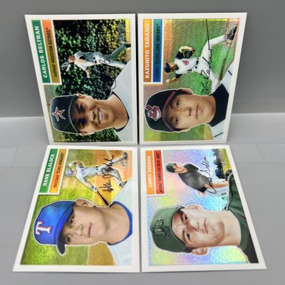 (4) 2005 Topps Heritage Chrome Baseball Refractor Parallel Cards - All Cards Are #/556