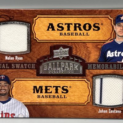 Sale Photo Thumbnail #176: 2008 Upper Deck Ballpark Collection Nolan Ryan/Johan Santana Dual Game Used Relic #153