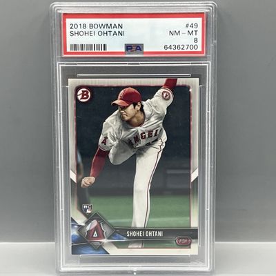 Sale Photo Thumbnail #199: 2018 Bowman Shohei Ohtani RC #49 PSA NM-MT 8