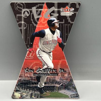 Sale Photo Thumbnail #111: 2001 Fleer Genuine Ken Griffey Jr. At Large Die Cut #15 Insert
