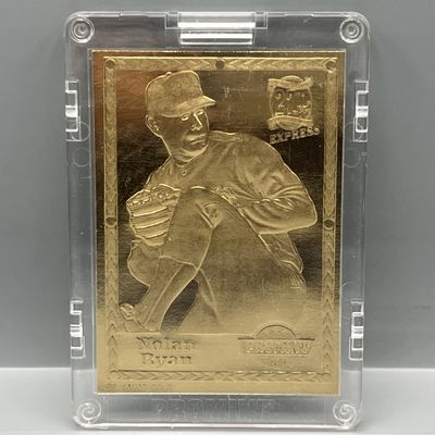 Sale Photo Thumbnail #174: 1993 ProMint Nolan Ryan 22kt Gold Foil Embossed The Legend W/ Case